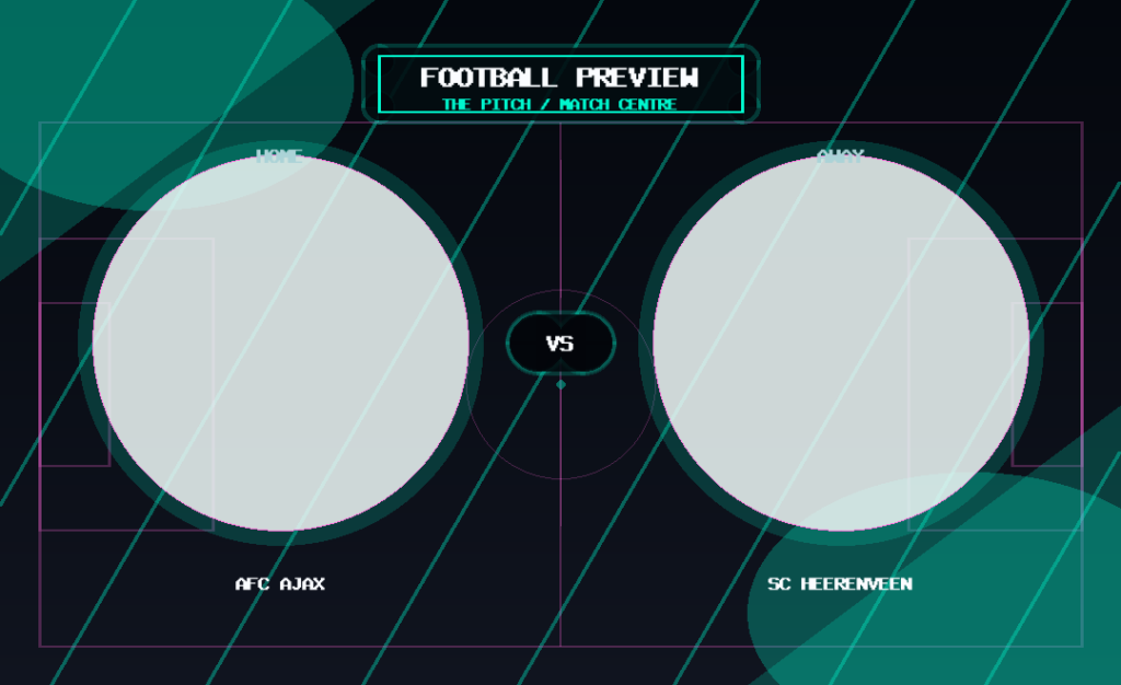 AFC Ajax vs SC Heerenveen text match preview graphic