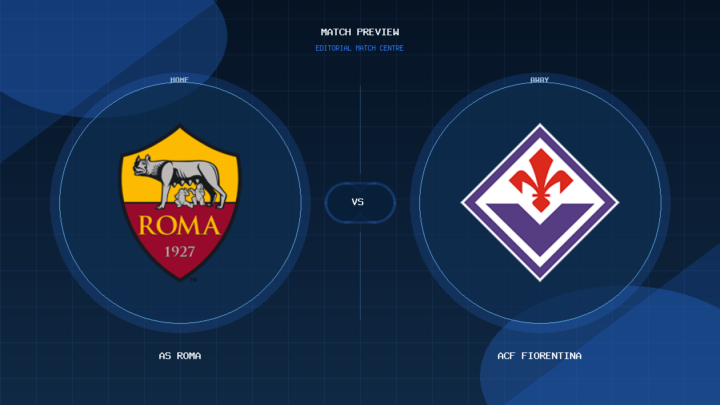 AS Roma vs ACF Fiorentina club crest match preview graphic