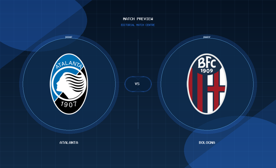 Atalanta vs Bologna club crest match preview graphic