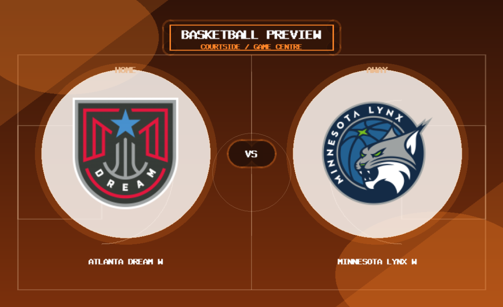 Atlanta Dream W vs Minnesota Lynx W team logo match preview graphic