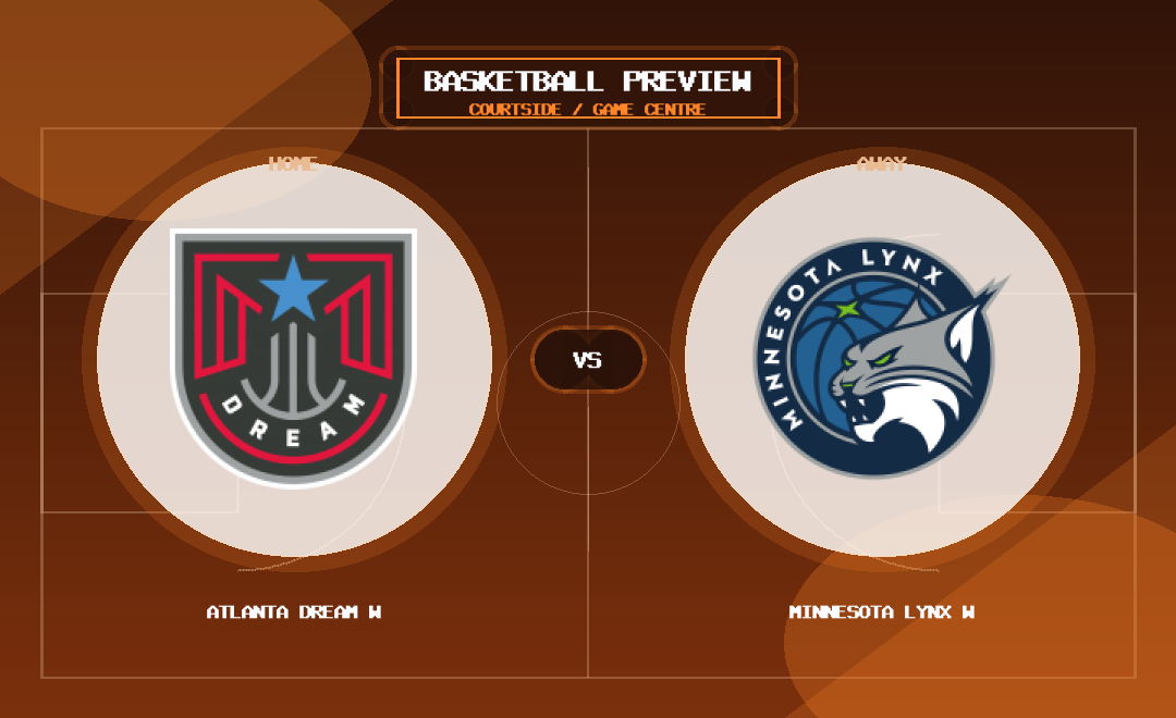 Atlanta Dream W vs Minnesota Lynx W team logo match preview graphic