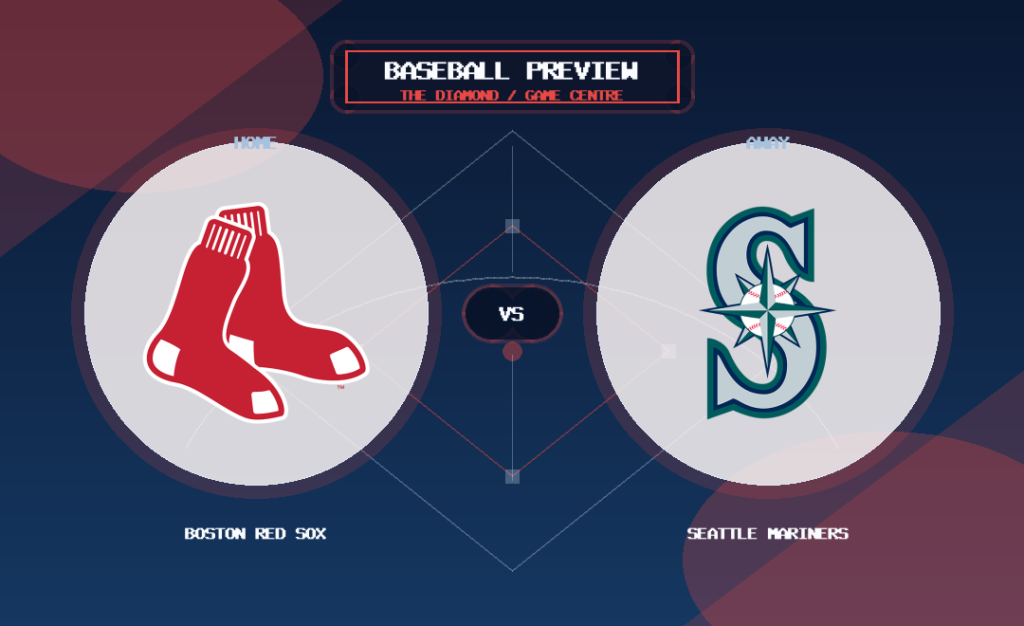Boston Red Sox vs Seattle Mariners team logo match preview graphic