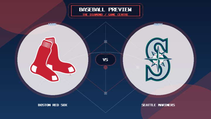 Boston Red Sox vs Seattle Mariners team logo match preview graphic
