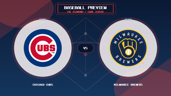 Chicago Cubs vs Milwaukee Brewers team logo match preview graphic
