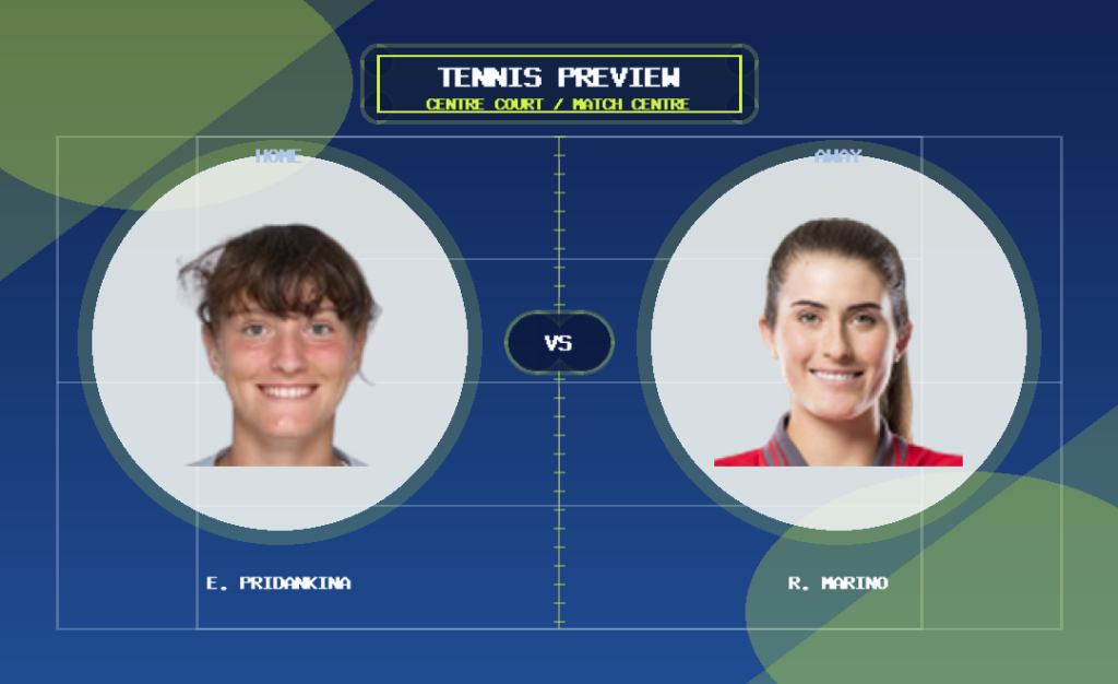 E. Pridankina vs R. Marino player profile image match preview graphic