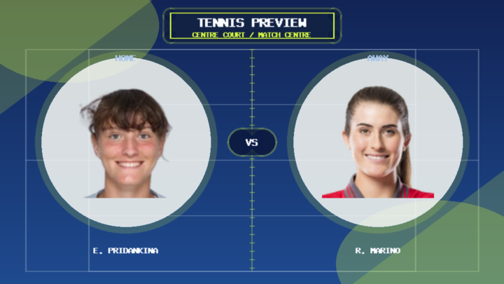 E. Pridankina vs R. Marino player profile image match preview graphic