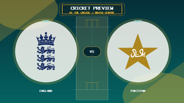 England vs Pakistan team logo match preview graphic