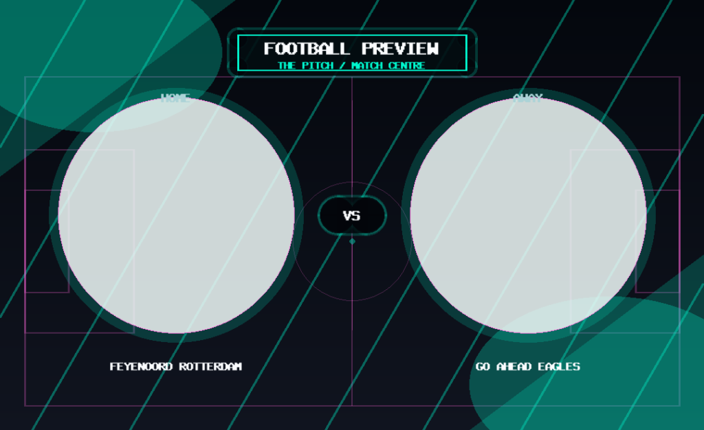 Feyenoord Rotterdam vs Go Ahead Eagles text match preview graphic
