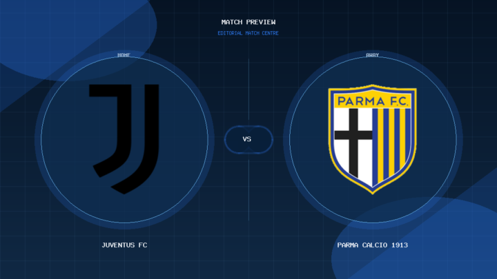 Juventus FC vs Parma Calcio 1913 club crest match preview graphic