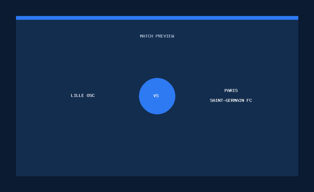 Lille OSC vs Paris Saint-Germain FC text match preview graphic