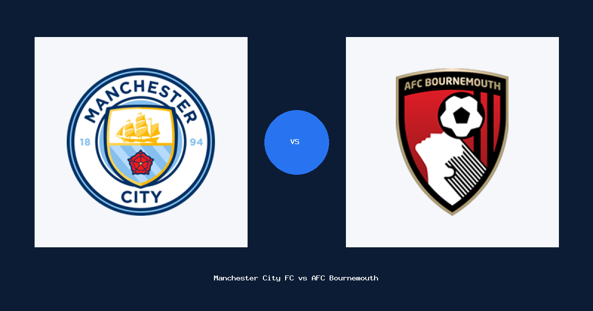 Manchester City FC vs AFC Bournemouth club crests match preview