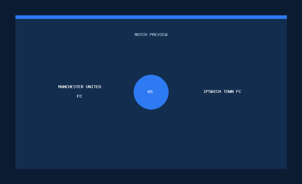 Manchester United FC vs Ipswich Town FC text match preview graphic