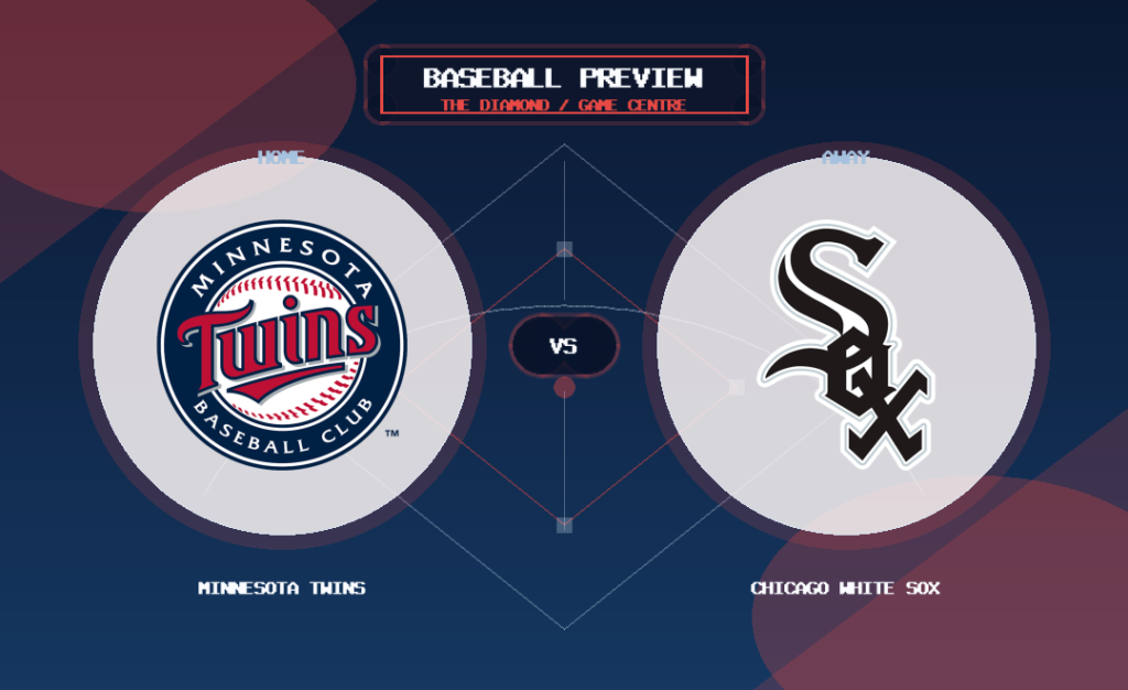 Minnesota Twins vs Chicago White Sox team logo match preview graphic