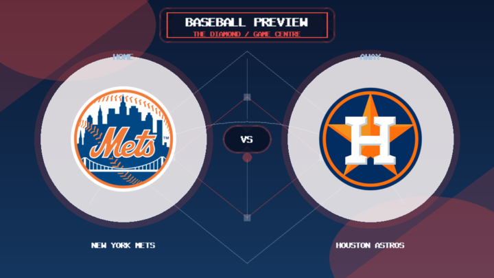 New York Mets vs Houston Astros team logo match preview graphic