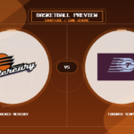Phoenix Mercury vs Toronto Tempo team logo match preview graphic