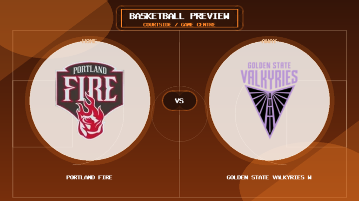 Portland Fire vs Golden State Valkyries W team logo match preview graphic
