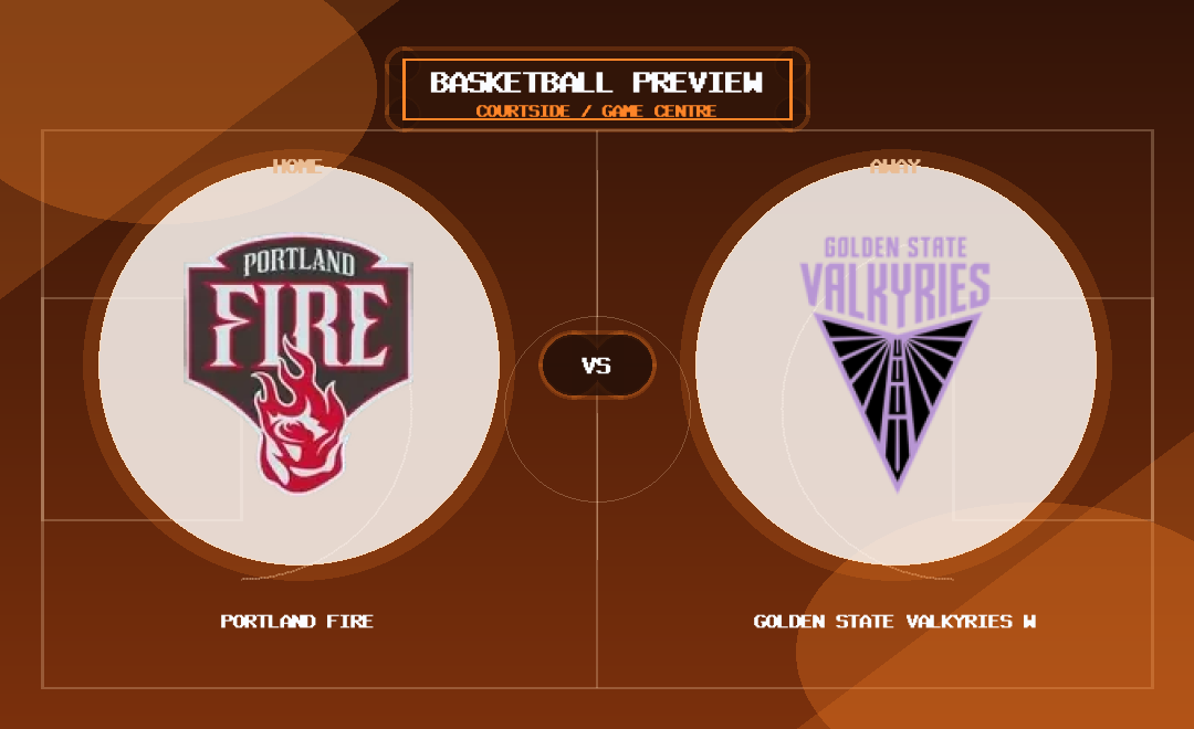 Portland Fire vs Golden State Valkyries W team logo match preview graphic