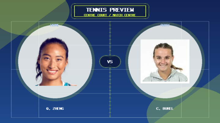 Q. Zheng vs C. Burel player profile image match preview graphic