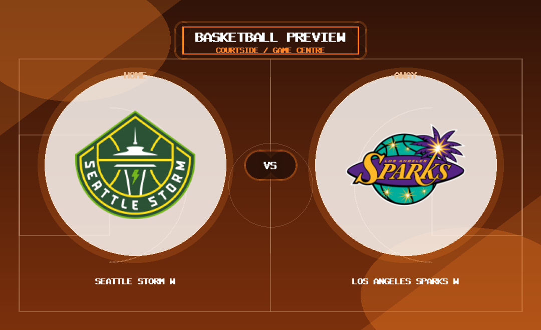 Seattle Storm W vs Los Angeles Sparks W team logo match preview graphic