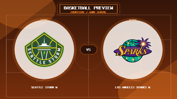 Seattle Storm W vs Los Angeles Sparks W team logo match preview graphic