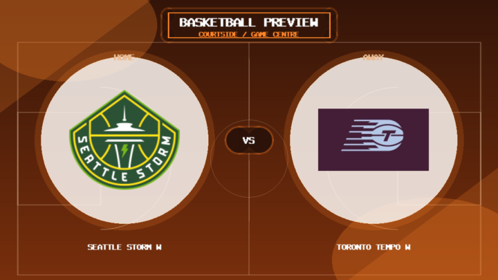 Seattle Storm W vs Toronto Tempo W team logo match preview graphic