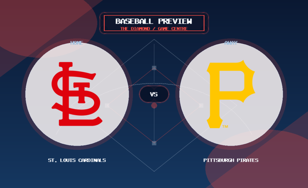 St. Louis Cardinals vs Pittsburgh Pirates team logo match preview graphic