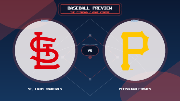 St. Louis Cardinals vs Pittsburgh Pirates team logo match preview graphic