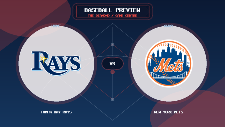 Tampa Bay Rays vs New York Mets team logo match preview graphic
