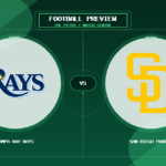 Tampa Bay Rays vs San Diego Padres team logo match preview graphic