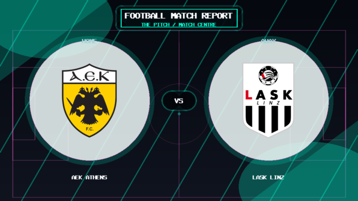 AEK Athens vs LASK Linz club crest match report graphic