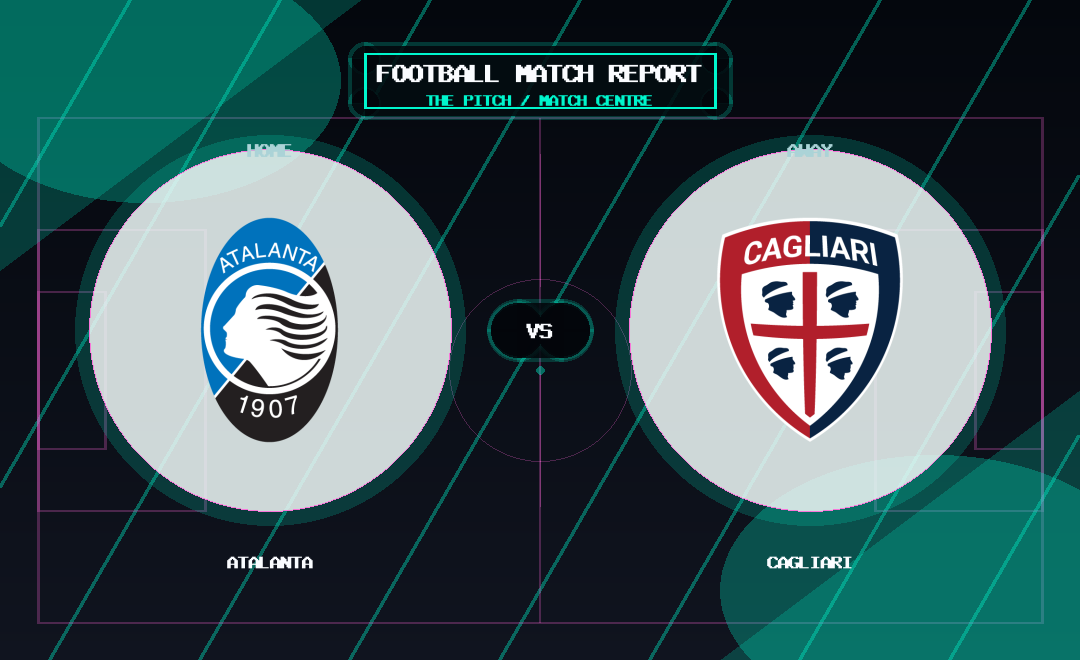 Atalanta vs Cagliari club crest match report graphic