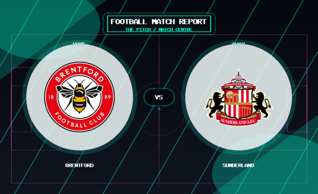 Brentford vs Sunderland club crest match report graphic