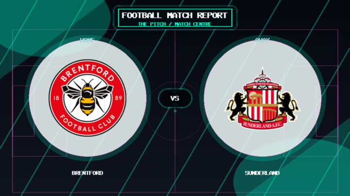Brentford vs Sunderland club crest match report graphic
