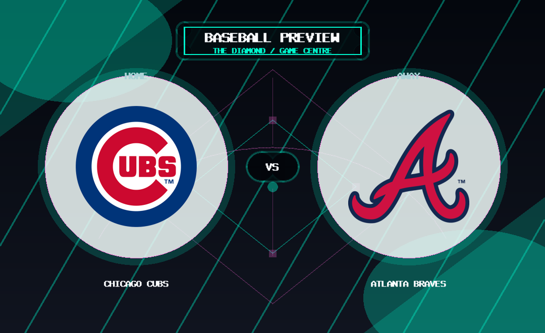 Chicago Cubs vs Atlanta Braves team logo match preview graphic