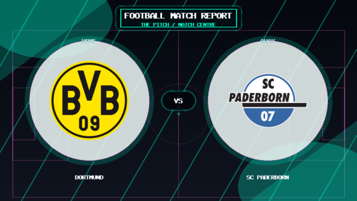 Dortmund vs SC Paderborn club crest match report graphic