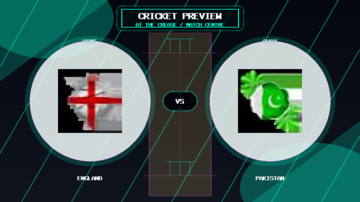 England vs Pakistan team logo match preview graphic