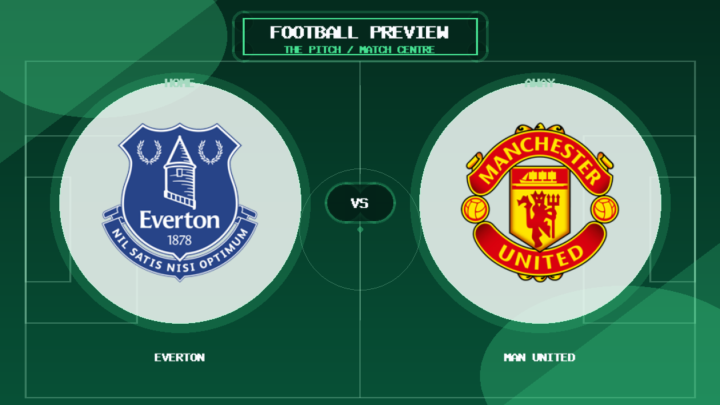 Everton vs Man United club crest match preview graphic