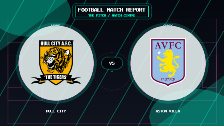 Hull City vs Aston Villa club crest match report graphic
