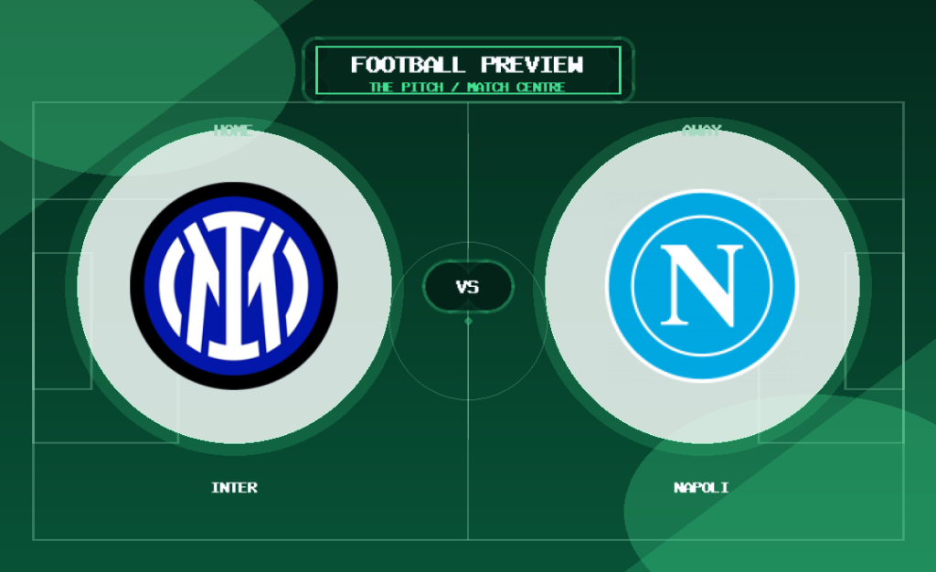 Inter vs Napoli club crest match preview graphic