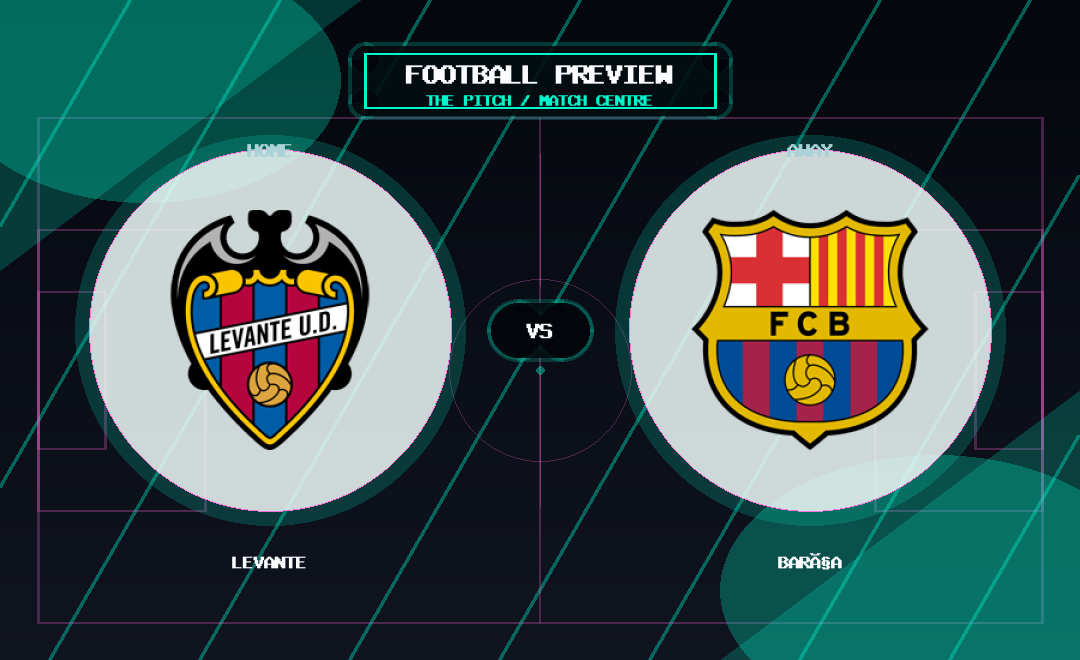 Levante vs Barça club crest match preview graphic