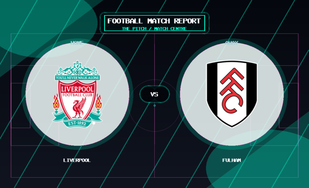 Liverpool vs Fulham club crest match report graphic