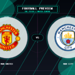 Man United vs Man City club crest match preview graphic