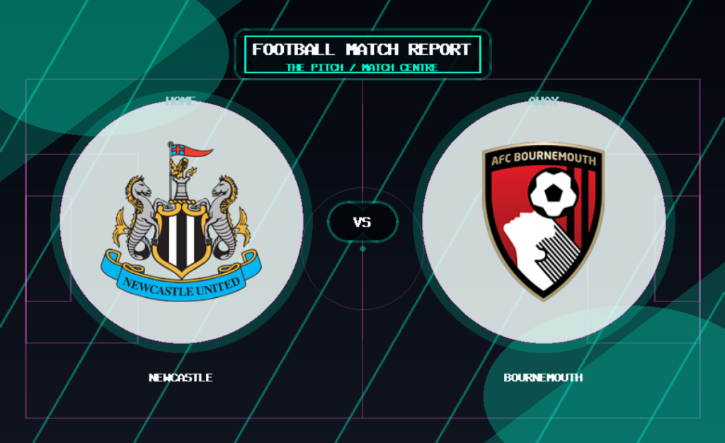 Newcastle vs Bournemouth club crest match preview graphic