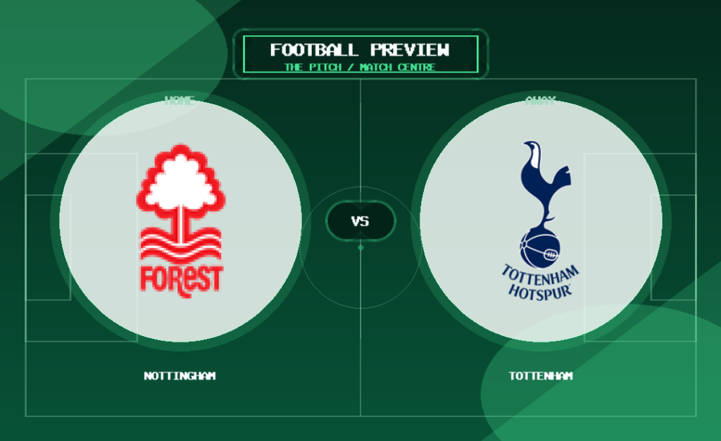 Nottingham vs Tottenham club crest match preview graphic