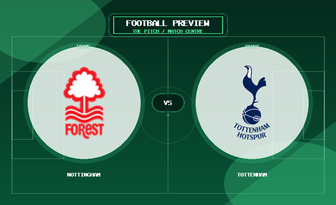 Nottingham vs Tottenham club crest match preview graphic