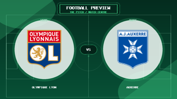 Olympique Lyon vs Auxerre club crest match preview graphic
