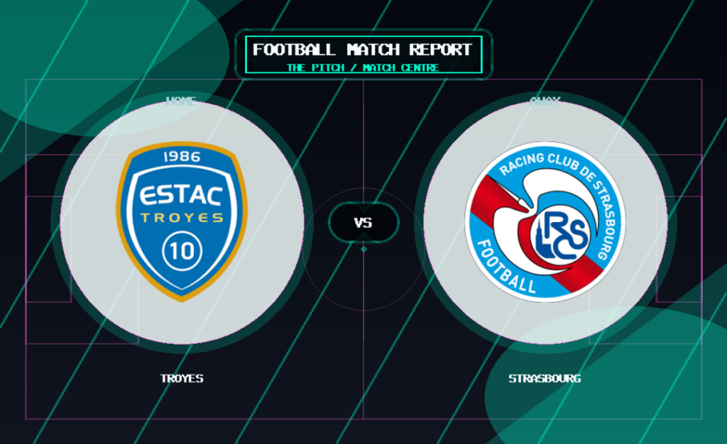 Troyes vs Strasbourg club crest match preview graphic