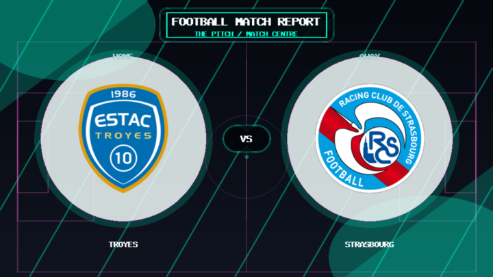 Troyes vs Strasbourg club crest match preview graphic