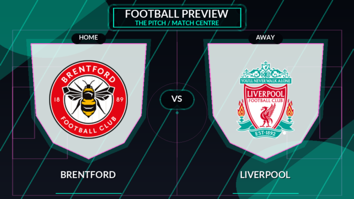Brentford vs Liverpool club crest match preview graphic