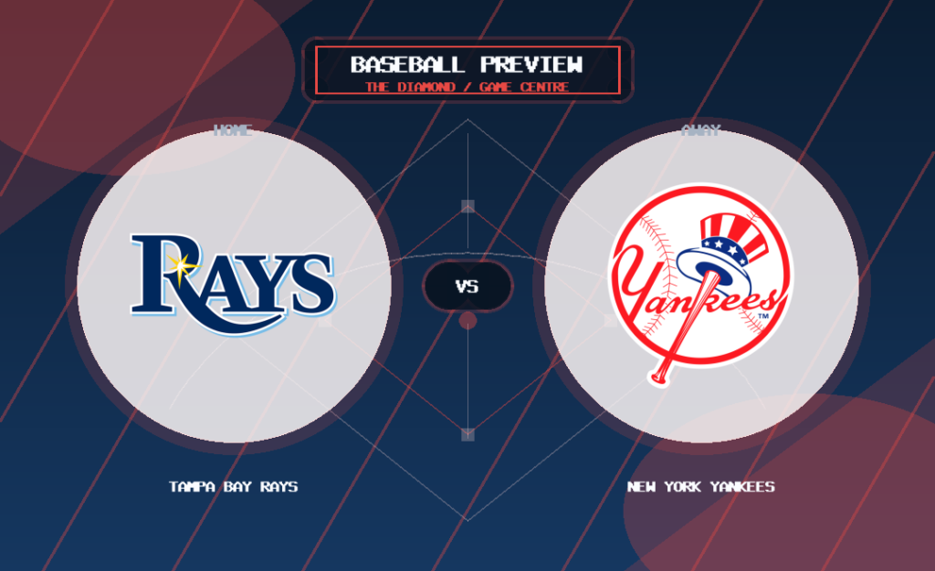 Tampa Bay Rays vs New York Yankees team logo match preview graphic